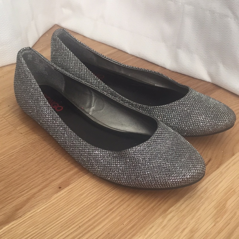 Silver Glittery Flats